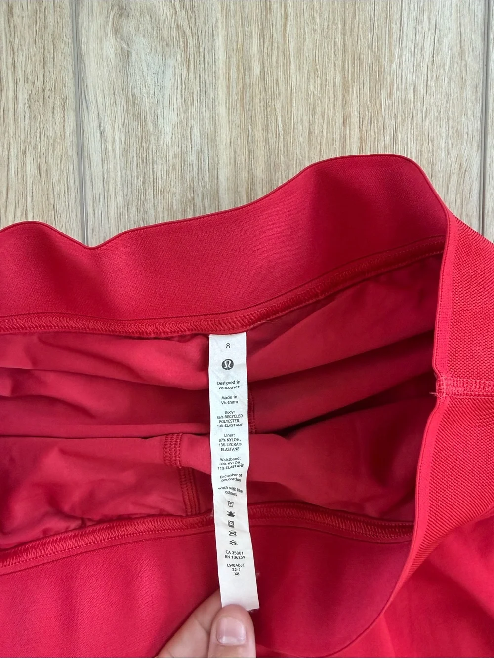 lululemon athletica Red Court Rival  Skirt